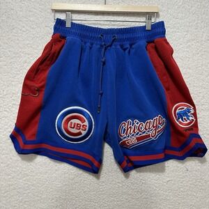 Pro Standard Shorts Mens Blue Red White MLB Chicago Cubs Embroidered Patch Sz 28